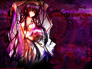 Woman longhair white shirt purple - gothic free wallpaper