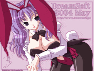Pink purple rabbit umbrella cartoon - a pink hair free wallpaper