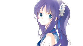 Girl long purple hair flower - purple free wallpaper
