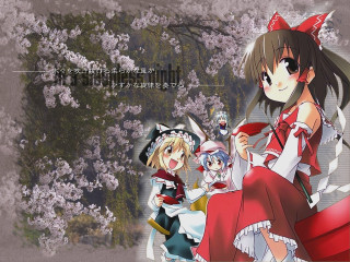 Anime group flower tree characters - a group of anime characters free wallpaper
