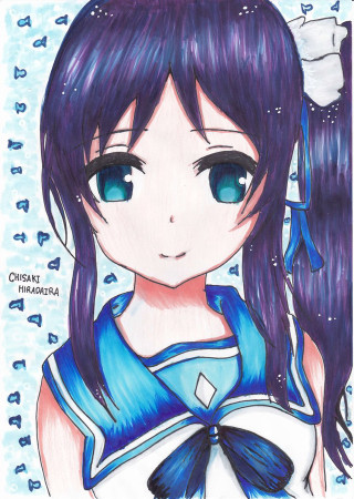 Girl blue eyes sailor outfit - lyco art free wallpaper