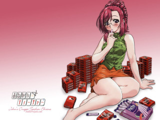 Woman boxes cigarette redhair sitting - her mouth and a cigarette free wallpaper