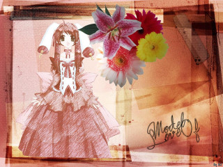 Woman dress vase flowers portrait - a vase free wallpaper