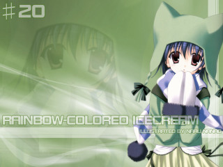 Anime cat hood green background - a anime character free wallpaper