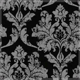 Black white floral pattern square - a flemish baroque free wallpaper