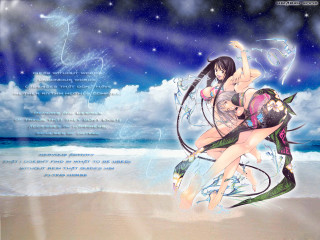 Beach woman bikini sword star - aimitsu free wallpaper