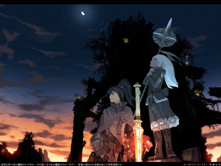 Night forest couple stars moon - a couple of people free wallpaper for desktop