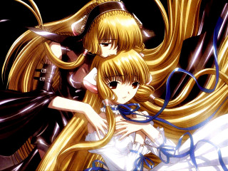 Two blonde girls black dress - a black dress free wallpaper for desktop