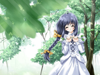 Girl white dress flower forest - a green leafy tree free wallpaper