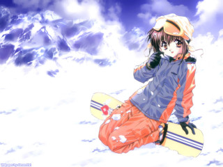 Snowboard girl anime outdoors beach - a snowboard free wallpaper