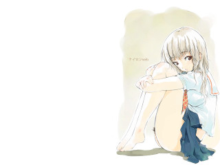 Woman sitting crossed legs anime - a drawing of a woman free wallpaper