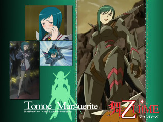 Blue haired woman sword green - a green background free wallpaper