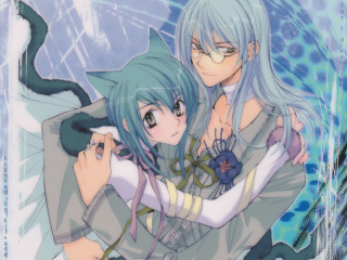 Anime couple bluehair blueeyes kemonomimi - blue hair free wallpaper for desktop