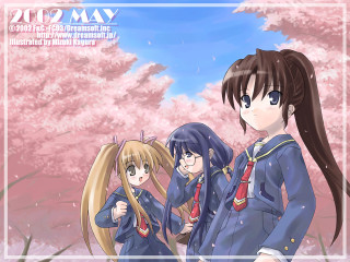 Anime girls cherry blossoms school 3 - the background free wallpaper