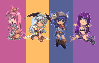 Anime girls sword synchromism league - same free wallpaper