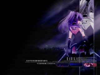 Anime purplehair blackoutfit sword gothic - a anime character free wallpaper