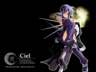 Anime character sword gun moon - classical realism free wallpaper