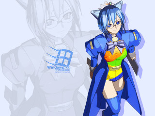 Blue hair cat ears cel - cel free wallpaper