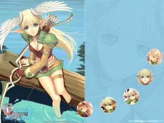 Girl wings sitting water elf - cel free wallpaper for desktop