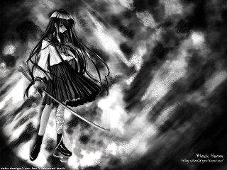 Girl sword clouds manga yandere - background free wallpaper