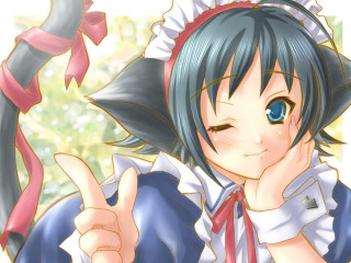 Anime girl blue hair red 10 - a red ribbon free wallpaper