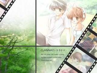 Clannad anime collage filmstrip nagisa - net art free wallpaper