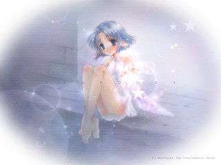 Girl starry wings dress blue - a ledge free wallpaper