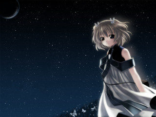 Girl night sky moon stars - the night sky free wallpaper