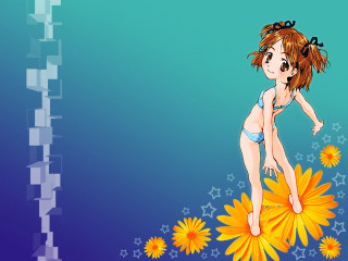 Girl bikini flower star blue - a girl in a bikini free wallpaper