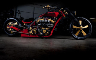 Red gold motorcycle garage windows - a garage next free wallpaper