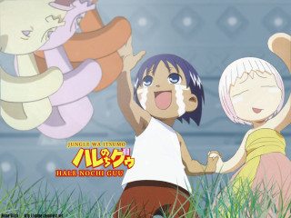 Anime couple grass field blue - their hands in free wallpaper