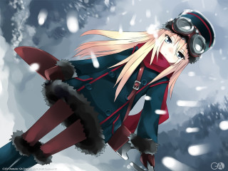 Girl red hat coat snowboard - a snowboard free wallpaper