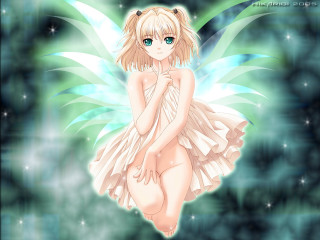 Fairy girl blue eyes white - gothic free wallpaper for desktop