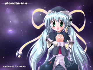 Anime girl white hair hat 2 - purple free wallpaper for desktop