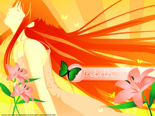 Long hair butterfly flower anime - a background free wallpaper