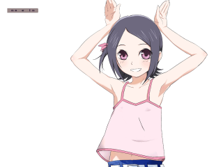 Girl smiling pinkshirt bluepants armsup - a pink shirt free wallpaper