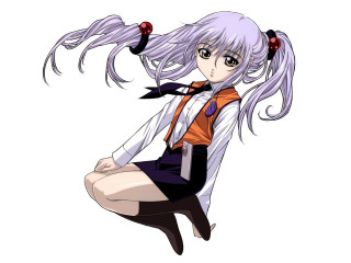 Girl long white hair crossed - her leg free wallpaper for desktop