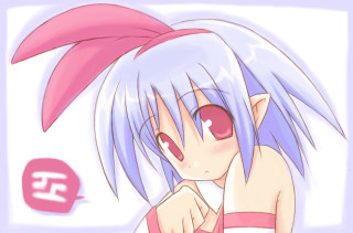 Bluehair pinktail bubble anime girl - pink eye free wallpaper