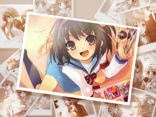 Girl bowtie manga schooluniform multiple - net art free wallpaper