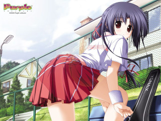 Girl tennis court anime ribbon - a tennis racket free wallpaper