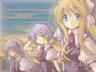 Anime girls blonde blue eyes 4 - a quote above them free wallpaper