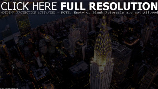 City skyline clock tower lit - full free wallpaper