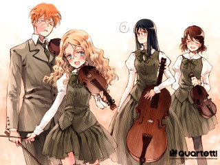 Couple violin guitar school uniform - the other hand free wallpaper