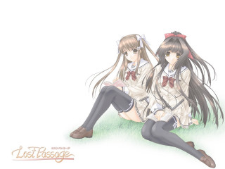 Anime girls longhair bows schooluniform 2 - long hair and bows free wallpaper