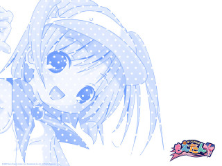 Girl blueeyes bow polkadot manga - net art free wallpaper