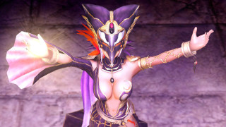 Statue woman purple outstretched gold - video game free wallpaper