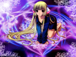 Anime girl blonde hair flower - anime visual free wallpaper