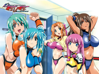 Anime girls bathroom posing arms - their arm free wallpaper for desktop