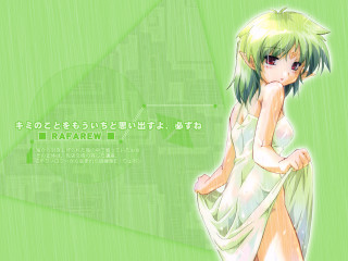 Girl green hair white dress - green hair free wallpaper