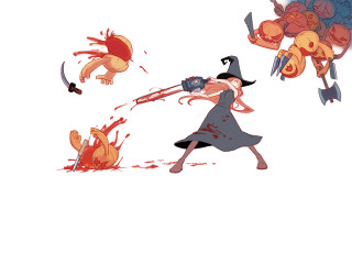 Cartoon kicking knife blooded hat - bloody free wallpaper